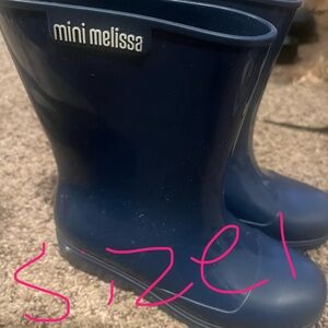 Mini Melissa Kids Navy Rain Boots